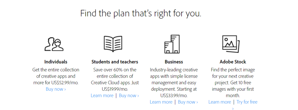 Adobe Creative Cloud Plans GetMeCoding.com