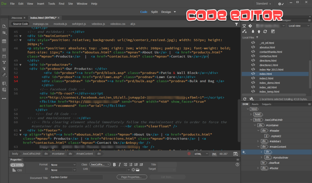 Adobe Dreamweaver Code Editor GetMeCoding