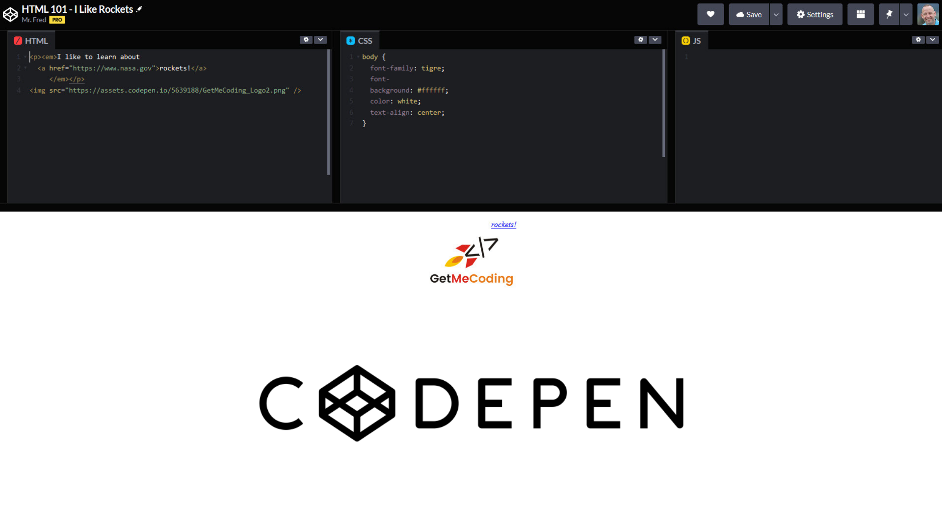 CodePen Screenshot