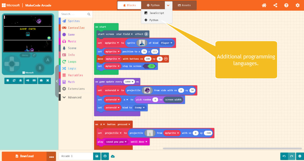 GetMeCoding Microsoft MakeCode programming languages