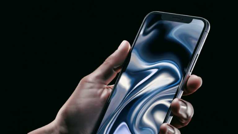 A Hand holding a smartphone that is morphing